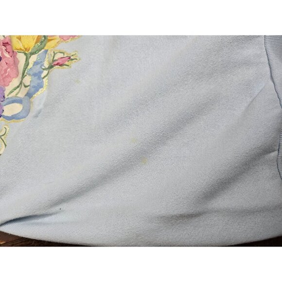 Vintage Grannycore FLoral Ruffled Crewneck Sweatshirt Tultex - Picture 11 of 16